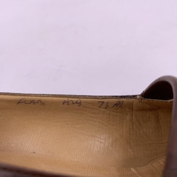 Vintage Salvatore Ferragamo Brown Leather Kiltie Low Heel Shoes Size 7.5 AA